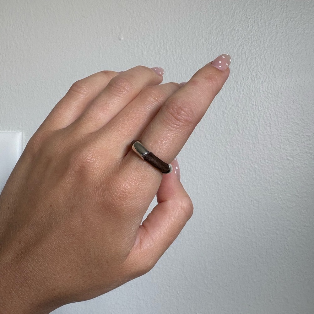 Sterling Silver and wood ring